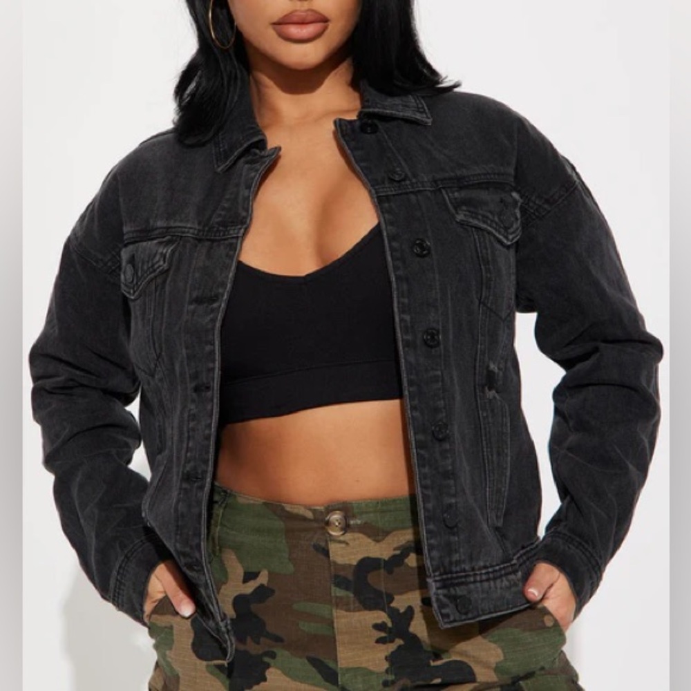 Just Chillin Denim Jacket Black Wash